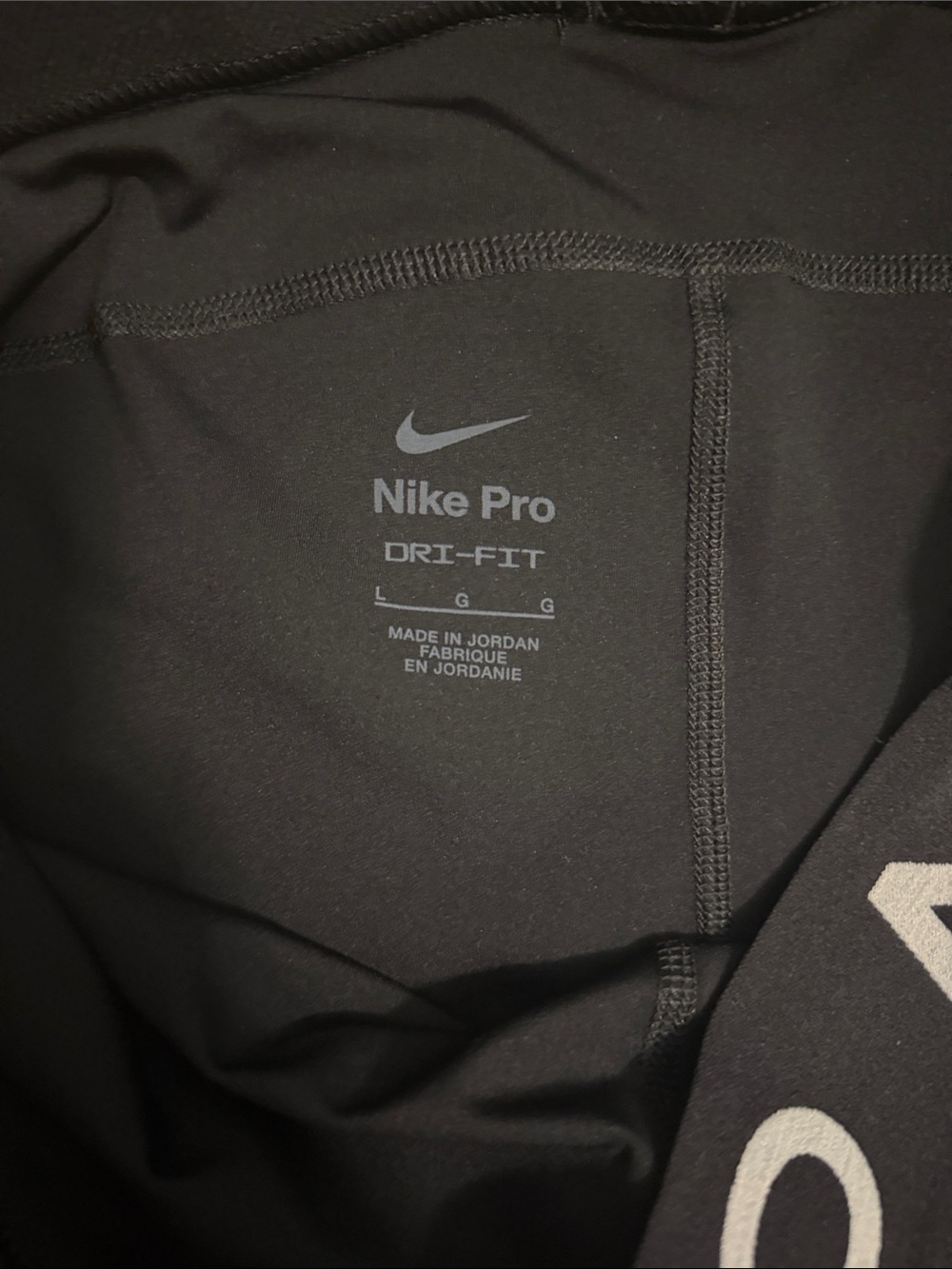 Nike Black Women's Pro Compression Bike Shorts with White Logo - Picture 2 of 3